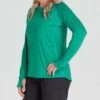 NRS Women's Silkweight Long Sleeve Shirt -Colorado Kayak Shop 10115 05 Jade Model FrontCrop 090221 2000x2000 4f789943 e998 4c6f 8c66 479beff94849