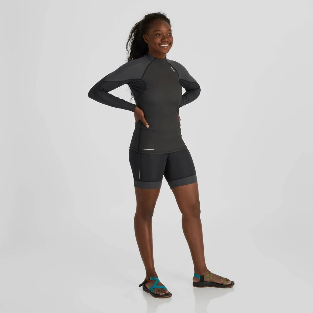 NRS Women's Hydroskin 1.0 Shirt NRS Women's Hydroskin 1.0 Shirt -Colorado Kayak Shop NRS Womens Hydroskin 1.0 Shirt Worn