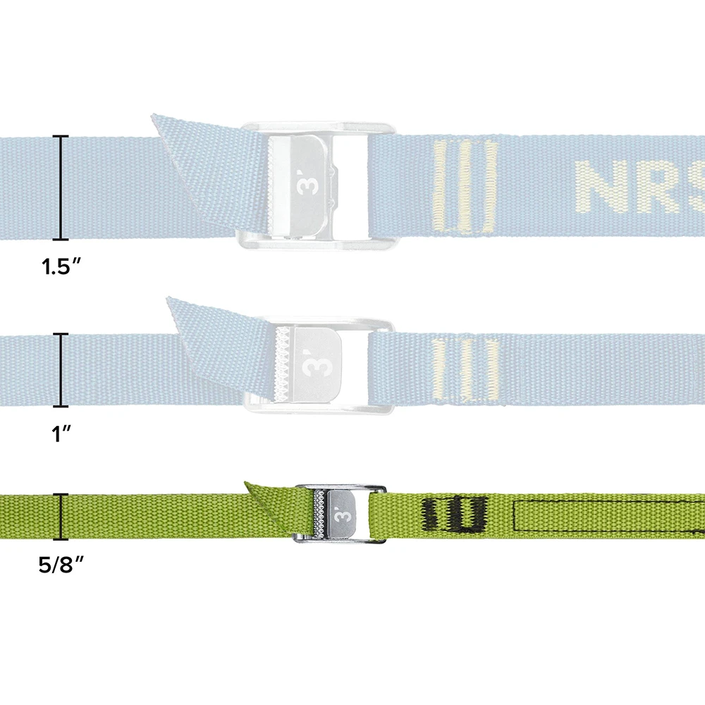NRS 5/8" Micro Straps NRS 5/8" Micro Straps -Colorado Kayak Shop NRS58MicroCamStrapSizeComparison