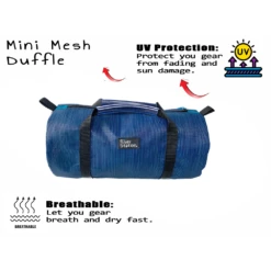 River Station Eterna Mesh Gear Duffel Bag 7 River Station Eterna Mesh Gear Duffel Bag -Colorado Kayak Shop RiverStationEternaMeshGearDuffelBagDarkBlueSMInfo