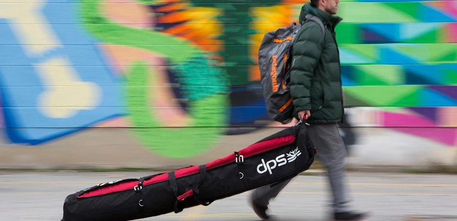 DPS Rolling Quiver Ski Bag DPS Rolling Quiver Ski Bag -Colorado Kayak Shop skibag lifestyle1